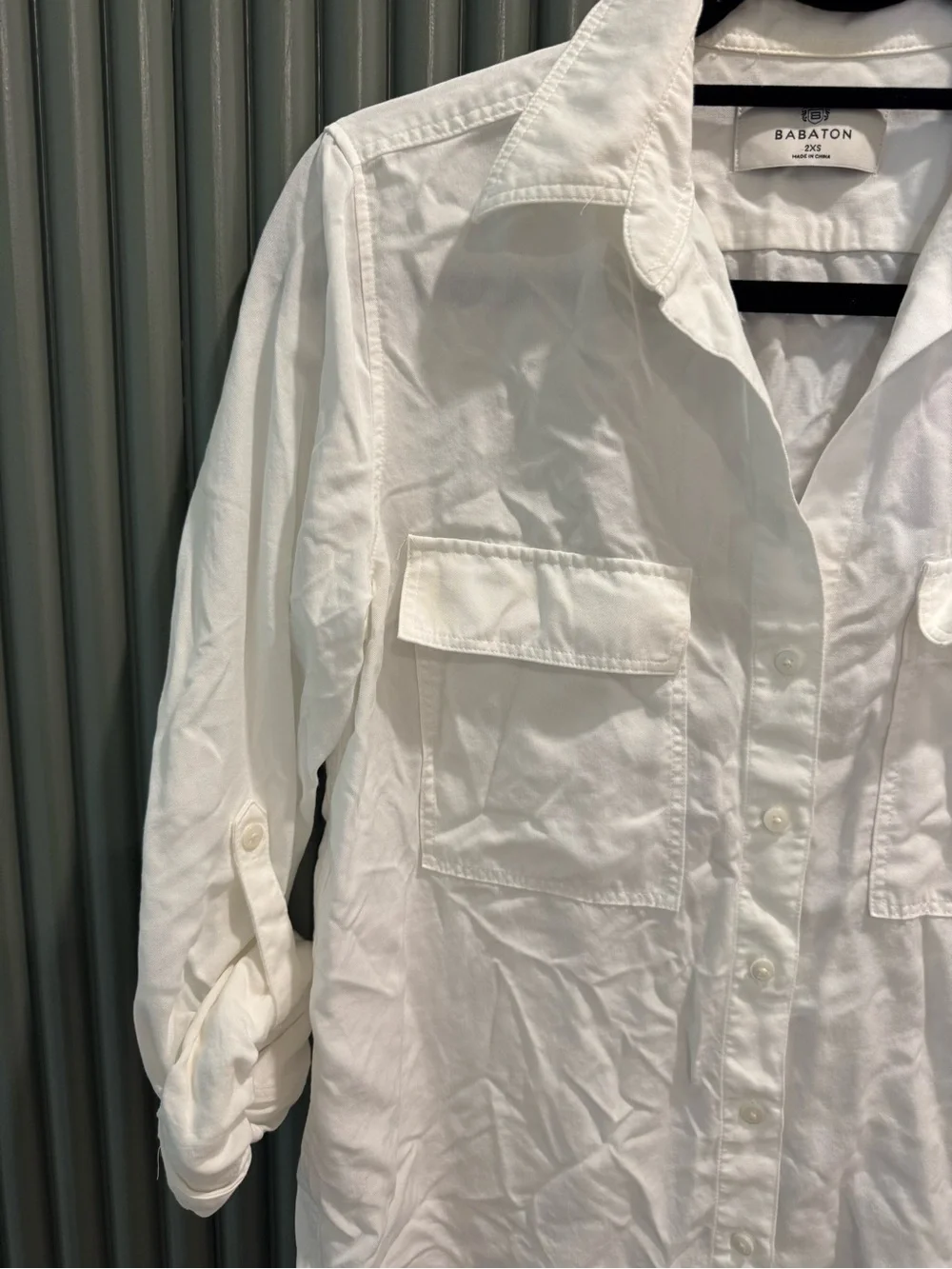 Aritzia Babaton White Utility Button-Down Shirt - Picture 3 of 5